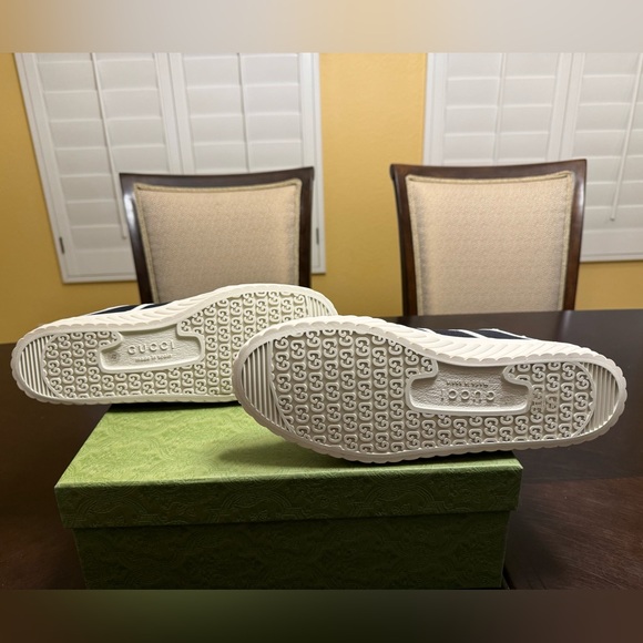 New Gucci GG Logo High Top Sneaker Shoes Black White Size UK 12 / US 12.5 - Picture 13 of 16